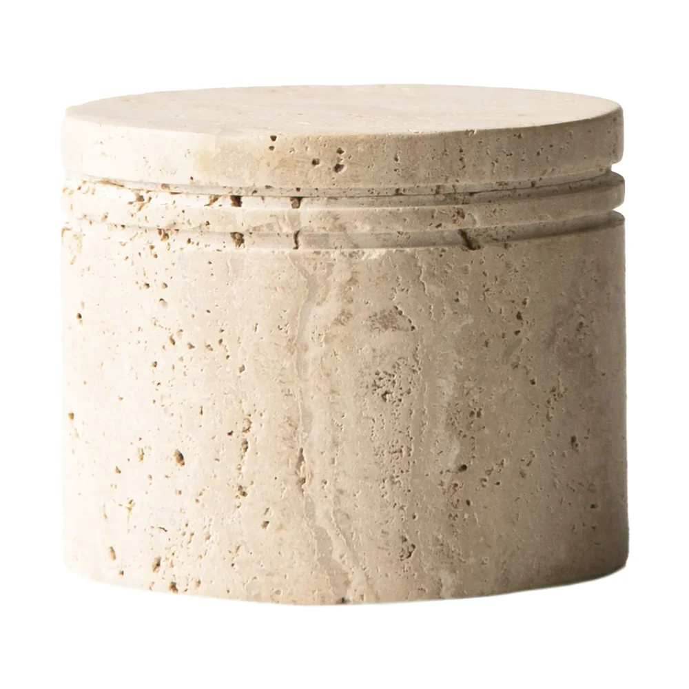 Travertine boks med lokk v:6687680