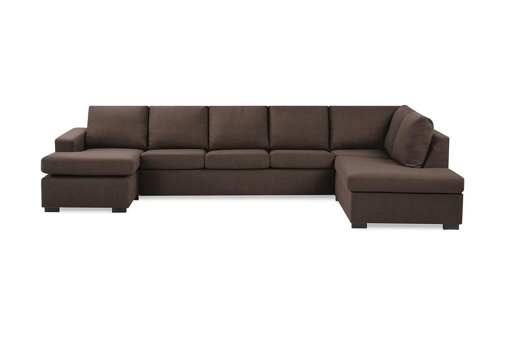 Crazy 5-seters Høyrevendt U-formet X-Large Sofa med Divan og Sjeselong i Stoff v:5081403