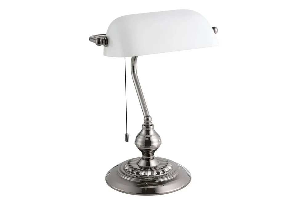 Bordlampe Eglo Banker Nickel Hvit v:2607862 Bordlampe Eglo Banker Nickel Hvit v:2607862