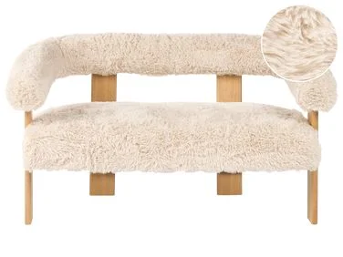 Sofa 2-seters ILBRO Fuskepels Off-White/lysebrun v:5665311 Sofa 2-seters ILBRO Fuskepels Off-White/lysebrun v:5665311