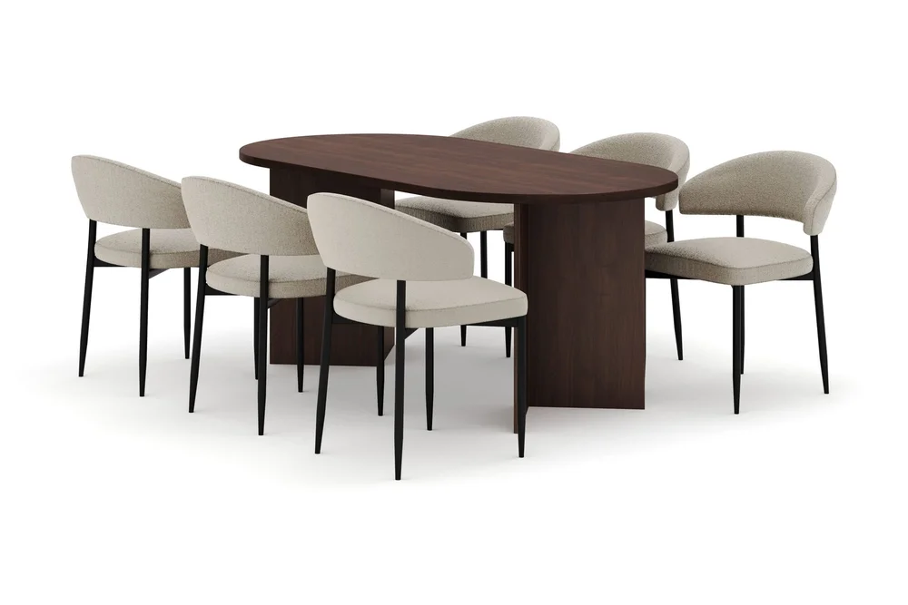 Dano Spisebord 180 cm med 6 Sawako Spisestoler v:5978390 Dano Spisebord 180 cm med 6 Sawako Spisestoler v:5978390